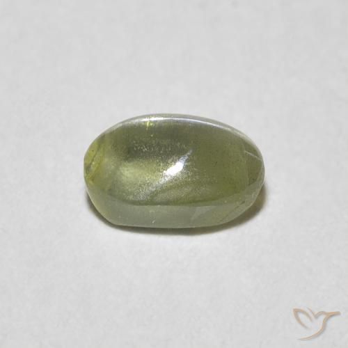 Crisoberilo Ojo de Gato Medium Dark-Green natural de 0.55 ct, Ovalada, Translúcido