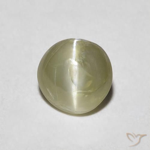 0.62ct Natural Verde amarillento Crisoberilo Ojo de Gato, Redondo, Translúcido