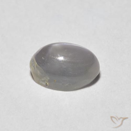 Crisoberilo Ojo de Gato Warm Grey natural de 0.89 ct, Ovalada, Translúcido