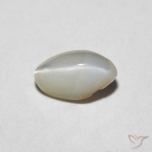 0.62ct Natural Gris muy claro Crisoberilo Ojo de Gato, Ovalada, Opaco