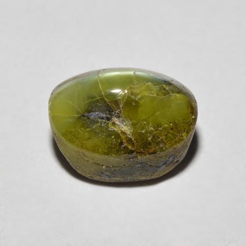 Chrysoberyl cat's eye verde natural de 3,69 ct, corte óvalo, opaco