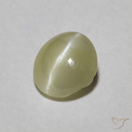0.45ct Natural Amarillo medio Crisoberilo Ojo de Gato, Ovalada, Translúcido