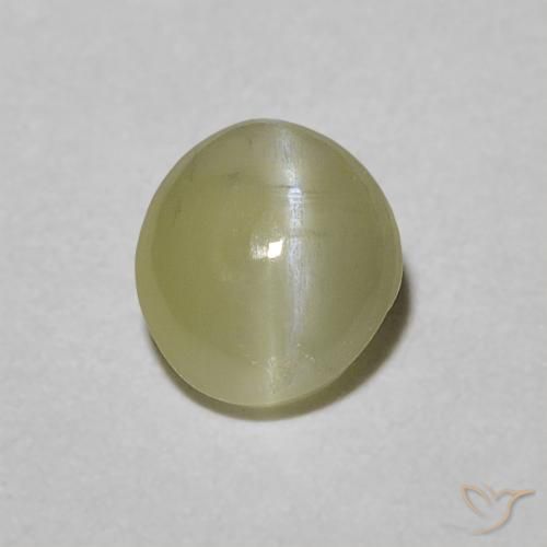Crisoberilo Ojo de Gato Amarillo medio natural de 0.45 ct, Ovalada, Translúcido