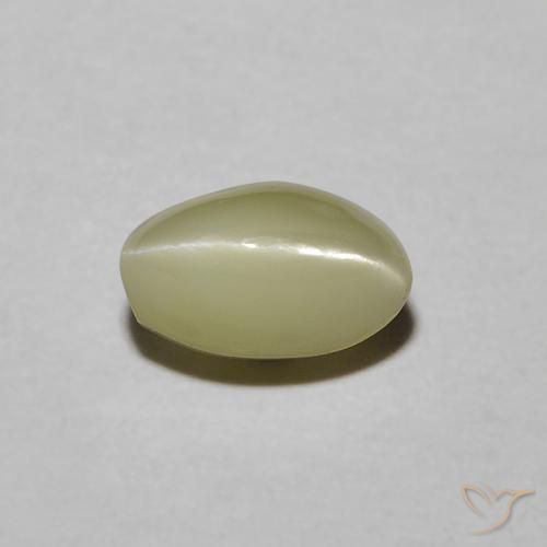 Chrysoberyl cat's eye amarillo natural de 0,88 ct, corte óvalo, translúcido