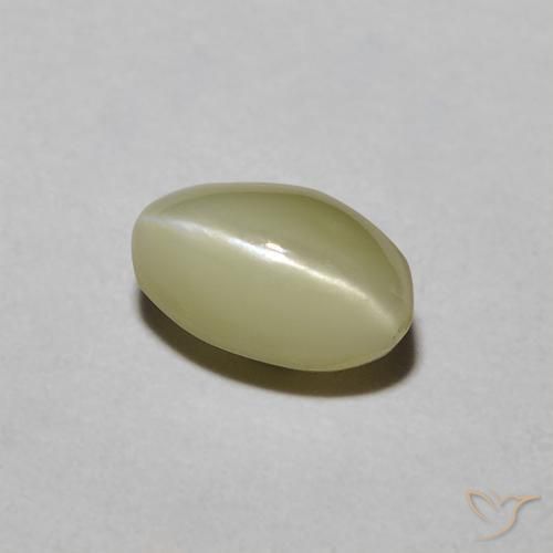 Chrysoberyl cat's eye amarillo natural de 0,88 ct, corte óvalo, translúcido