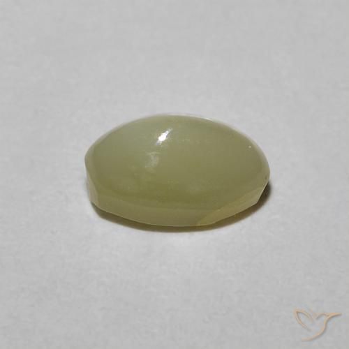 Chrysoberyl cat's eye amarillo natural de 0,88 ct, corte óvalo, translúcido