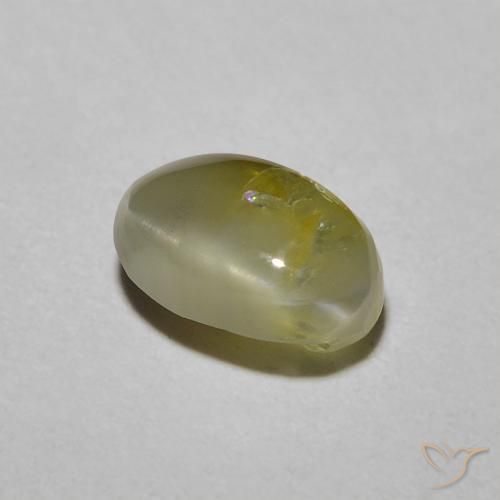 Crisoberilo Ojo de Gato Amarillo medio natural de 1.72 ct, Ovalada, Translúcido