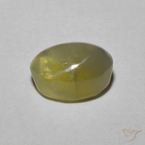 Crisoberilo Ojo de Gato Amarillo medio natural de 1.72 ct, Ovalada, Translúcido