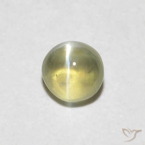 0.28ct Natural Amarillo pálido Crisoberilo Ojo de Gato, Ovalada, Translúcido