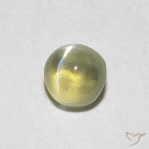 Crisoberilo Ojo de Gato Amarillo pálido natural de 0.28 ct, Ovalada, Translúcido