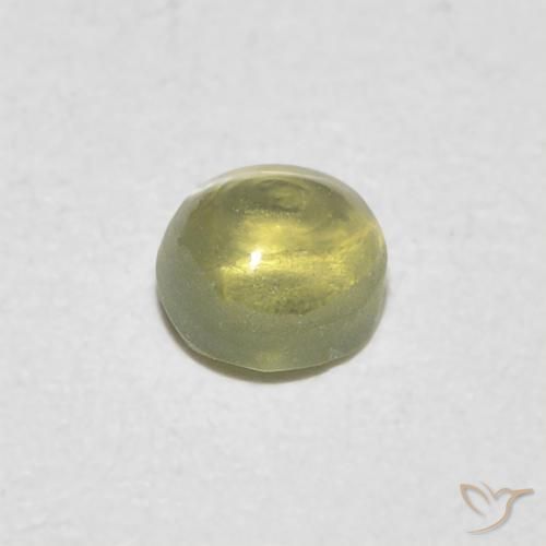 Crisoberilo Ojo de Gato Amarillo pálido natural de 0.28 ct, Ovalada, Translúcido