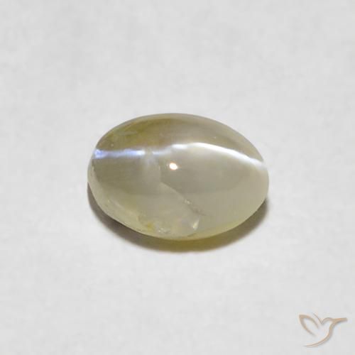 0.41ct Natural Amarillo claro Crisoberilo Ojo de Gato, Ovalada, Translúcido