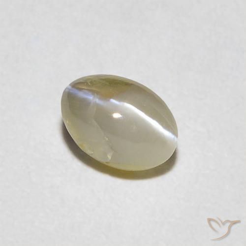 Crisoberilo Ojo de Gato Amarillo claro natural de 0.41 ct, Ovalada, Translúcido