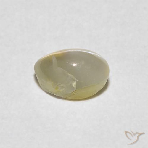 Crisoberilo Ojo de Gato Amarillo claro natural de 0.41 ct, Ovalada, Translúcido
