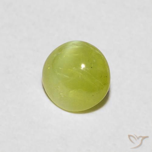 Crisoberilo Ojo de Gato Amarillo medio natural de 0.31 ct, Ovalada, Translúcido