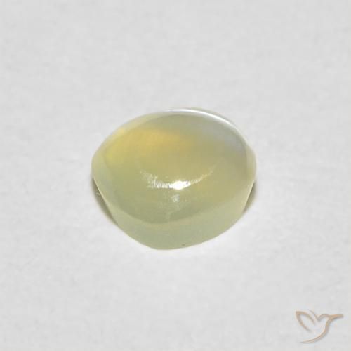 Crisoberilo Ojo de Gato Amarillo claro natural de 0.29 ct, Redondo, Translúcido