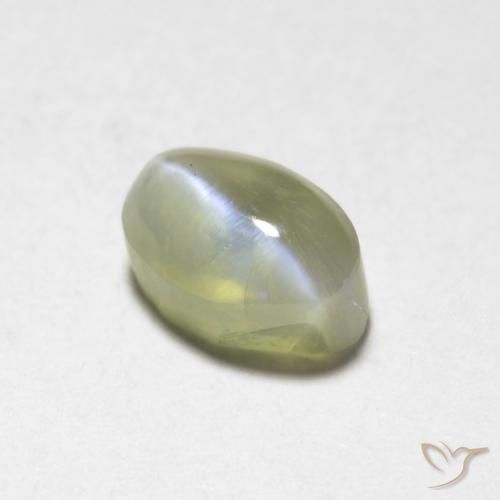 0.87ct Natural Amarillo claro Crisoberilo Ojo de Gato, Ovalada, Translúcido