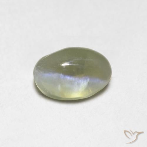 Crisoberilo Ojo de Gato Amarillo claro natural de 0.87 ct, Ovalada, Translúcido