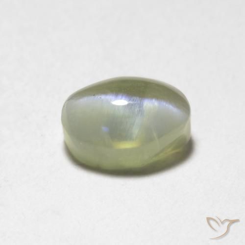 Crisoberilo Ojo de Gato Amarillo claro natural de 0.87 ct, Ovalada, Translúcido