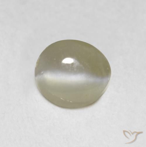 0.70ct Natural Amarillo claro Crisoberilo Ojo de Gato, Ovalada, Translúcido