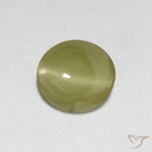 Chrysoberyl cat's eye amarillo natural de 0,40 ct, corte óvalo, translúcido