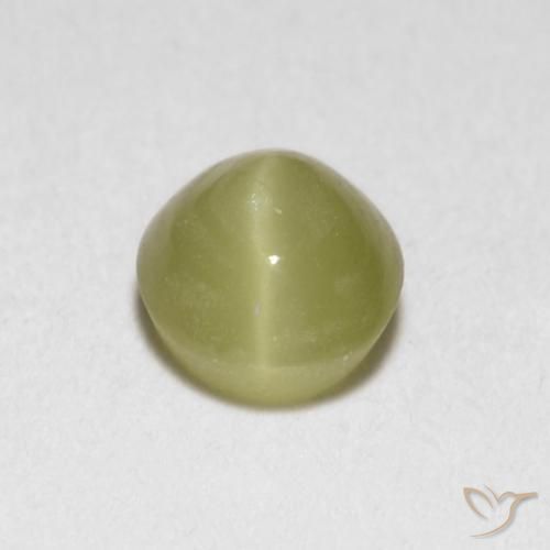 Chrysoberyl cat's eye amarillo natural de 0,40 ct, corte óvalo, translúcido