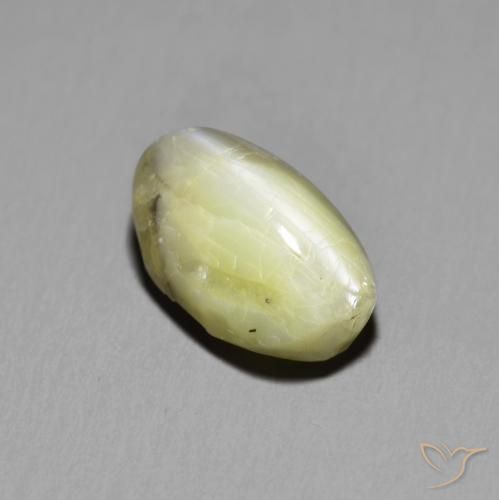 Crisoberilo Ojo de Gato Amarillo medio natural de 2.67 ct, Ovalada, Translúcido