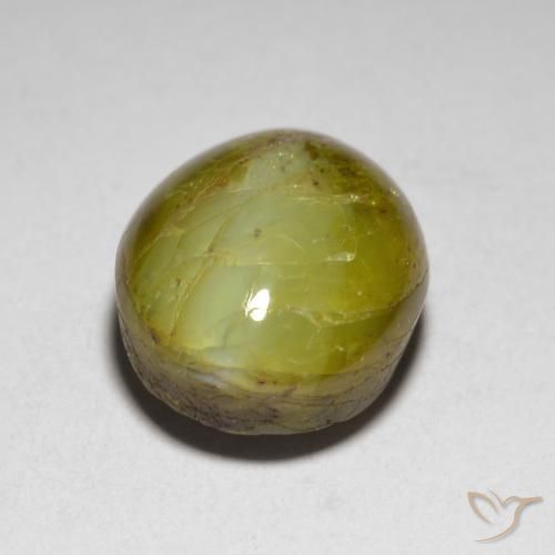 Crisoberilo Ojo de Gato Amarillo limón natural de 7.76 ct, Ovalada, Translúcido