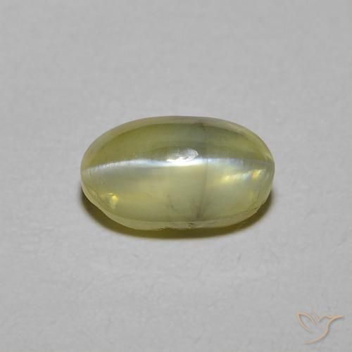 1.34ct Natural Amarillo medio Crisoberilo Ojo de Gato, Ovalada, Translúcido