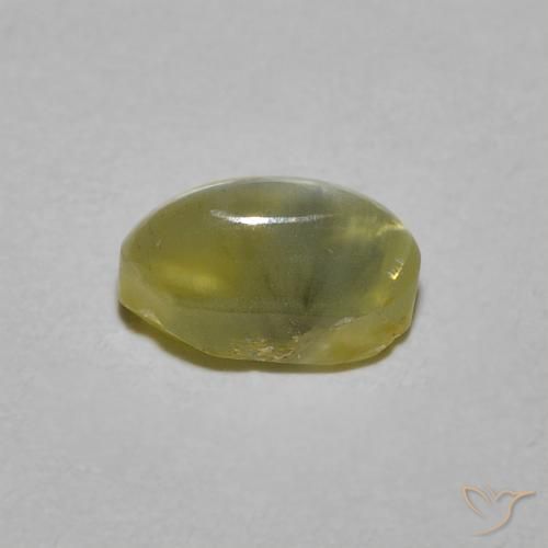 Crisoberilo Ojo de Gato Amarillo medio natural de 1.34 ct, Ovalada, Translúcido