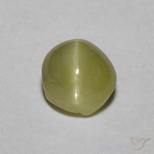 0.52ct Natural Verde amarillento Crisoberilo Ojo de Gato, Ovalada, Translúcido