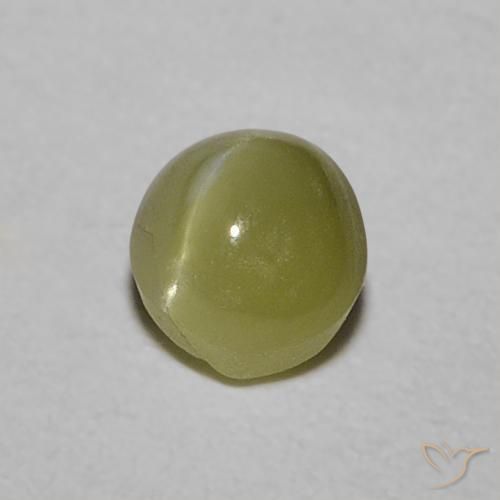 Crisoberilo Ojo de Gato Verde amarillento natural de 0.52 ct, Ovalada, Translúcido