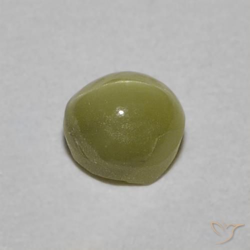 Crisoberilo Ojo de Gato Verde amarillento natural de 0.52 ct, Ovalada, Translúcido