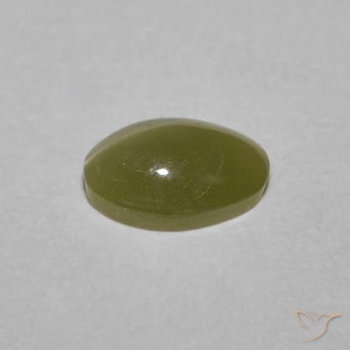 Crisoberilo Ojo de Gato Verde amarillento natural de 0.54 ct, Ovalada, Translúcido