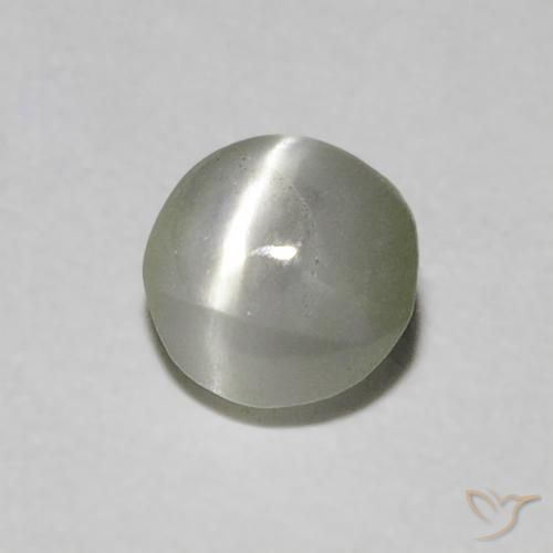 Crisoberilo Ojo de Gato Verde medio natural de 0.47 ct, Corte Óvalo, Translúcido
