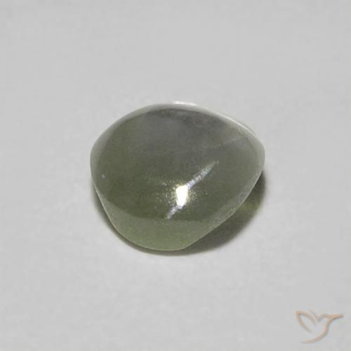 Crisoberilo Ojo de Gato Verde medio natural de 0.47 ct, Corte Óvalo, Translúcido