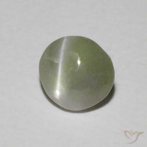 Crisoberilo Ojo de Gato Verde grisáceo natural de 0.55 ct, Ovalada, Translúcido