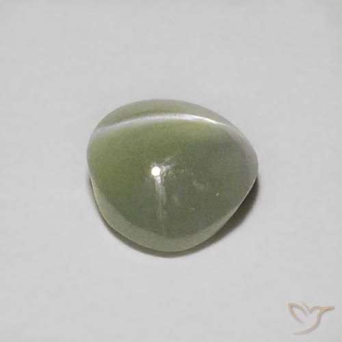 Crisoberilo Ojo de Gato Verde grisáceo natural de 0.55 ct, Ovalada, Translúcido