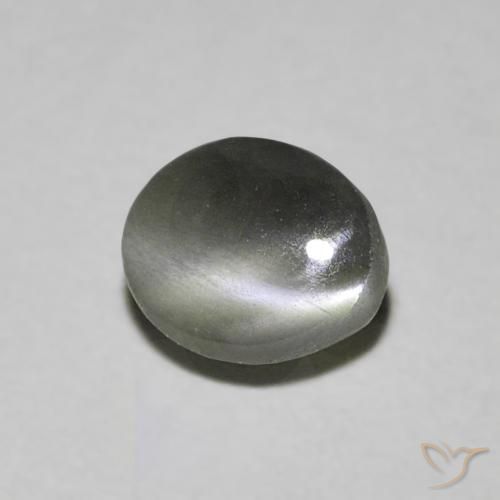 Crisoberilo Ojo de Gato Gris acero natural de 0.94 ct, Ovalada, Translúcido