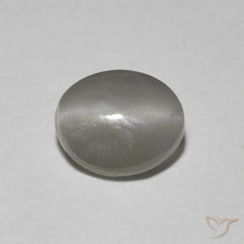0.66ct Natural Gris muy claro Crisoberilo Ojo de Gato, Ovalada, Translúcido