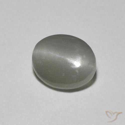 Crisoberilo Ojo de Gato Gris muy claro natural de 0.66 ct, Ovalada, Translúcido