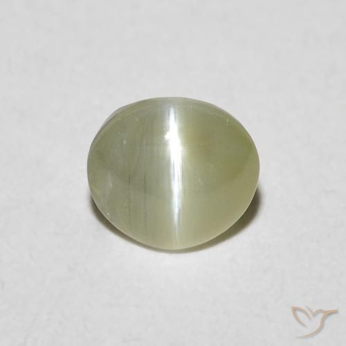 0.72ct Natural Verde terroso Crisoberilo Ojo de Gato, Ovalada, Translúcido