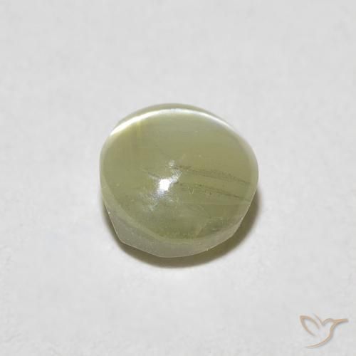 Crisoberilo Ojo de Gato Verde terroso natural de 0.72 ct, Ovalada, Translúcido