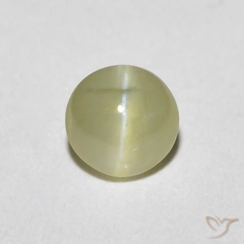 0.59ct Natural Verde cálido Crisoberilo Ojo de Gato, Ovalada, Translúcido