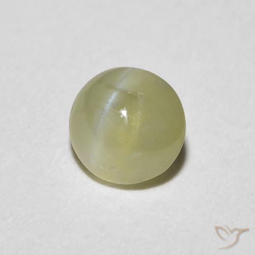 Crisoberilo Ojo de Gato Verde cálido natural de 0.59 ct, Ovalada, Translúcido