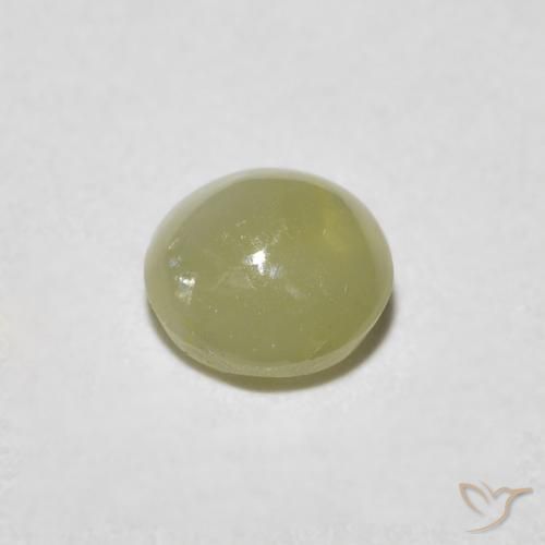 Crisoberilo Ojo de Gato Verde cálido natural de 0.59 ct, Ovalada, Translúcido