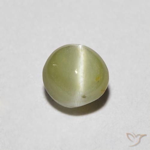 0.48ct Natural Verde bosque cálido Crisoberilo Ojo de Gato, Ovalada, Translúcido