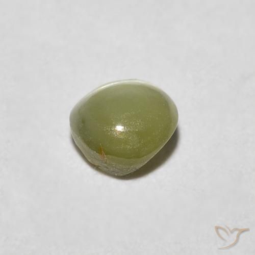 Crisoberilo Ojo de Gato Verde bosque cálido natural de 0.48 ct, Ovalada, Translúcido