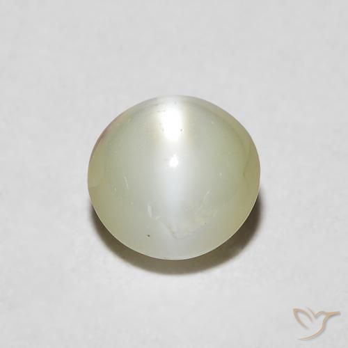0.92ct Natural Verde-amarillo grisáceo Crisoberilo Ojo de Gato, Ovalada, Translúcido