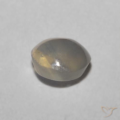 Crisoberilo Ojo de Gato Gris muy claro natural de 0.32 ct, Ovalada, Translúcido